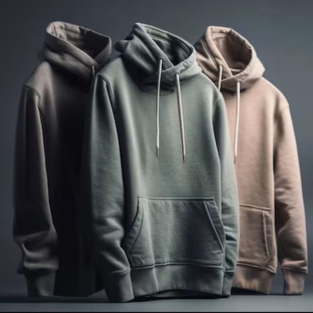 fashionable-mannequin-wears-modern-hooded-jacket-generated-by-ai_188544-40166.jpg Plain Pullover Hoodies - Image 1